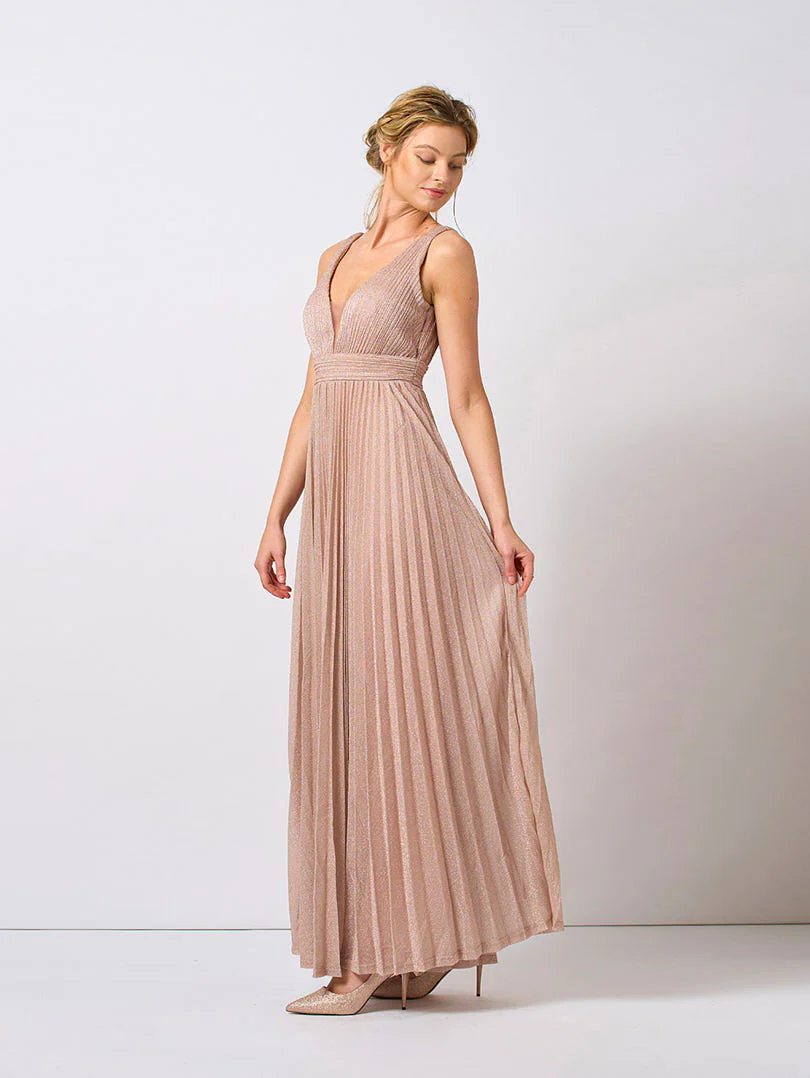Robe de soirée plissée avec ouverture dans le dos - Image 14
