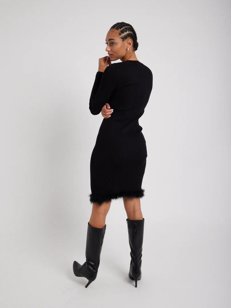 Robe en maille détail fourrure - Image 10