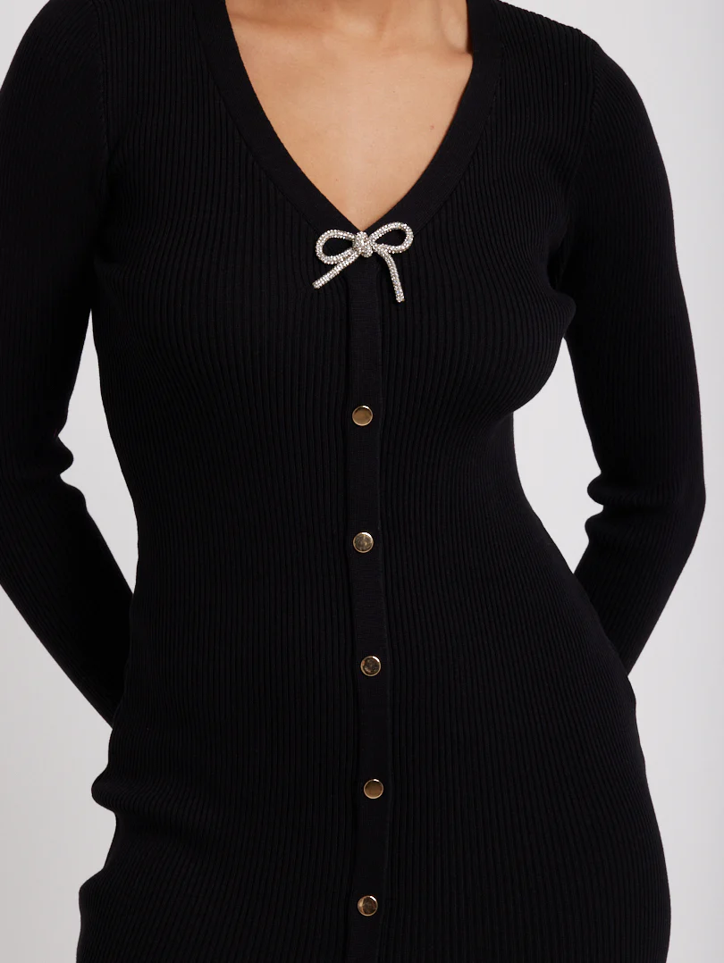 Robe en maille détail fourrure - Image 11