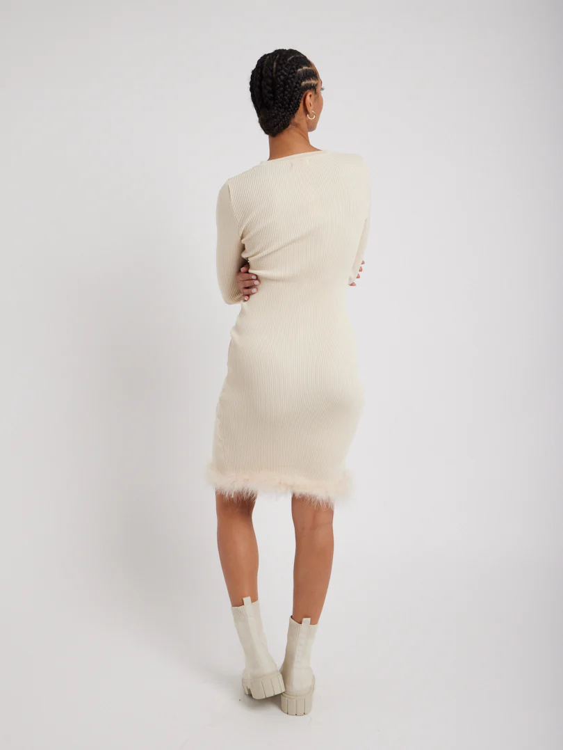 Robe en maille détail fourrure - Image 14