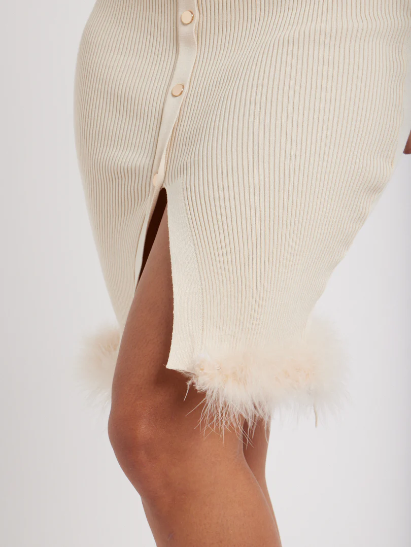 Robe en maille détail fourrure - Image 16