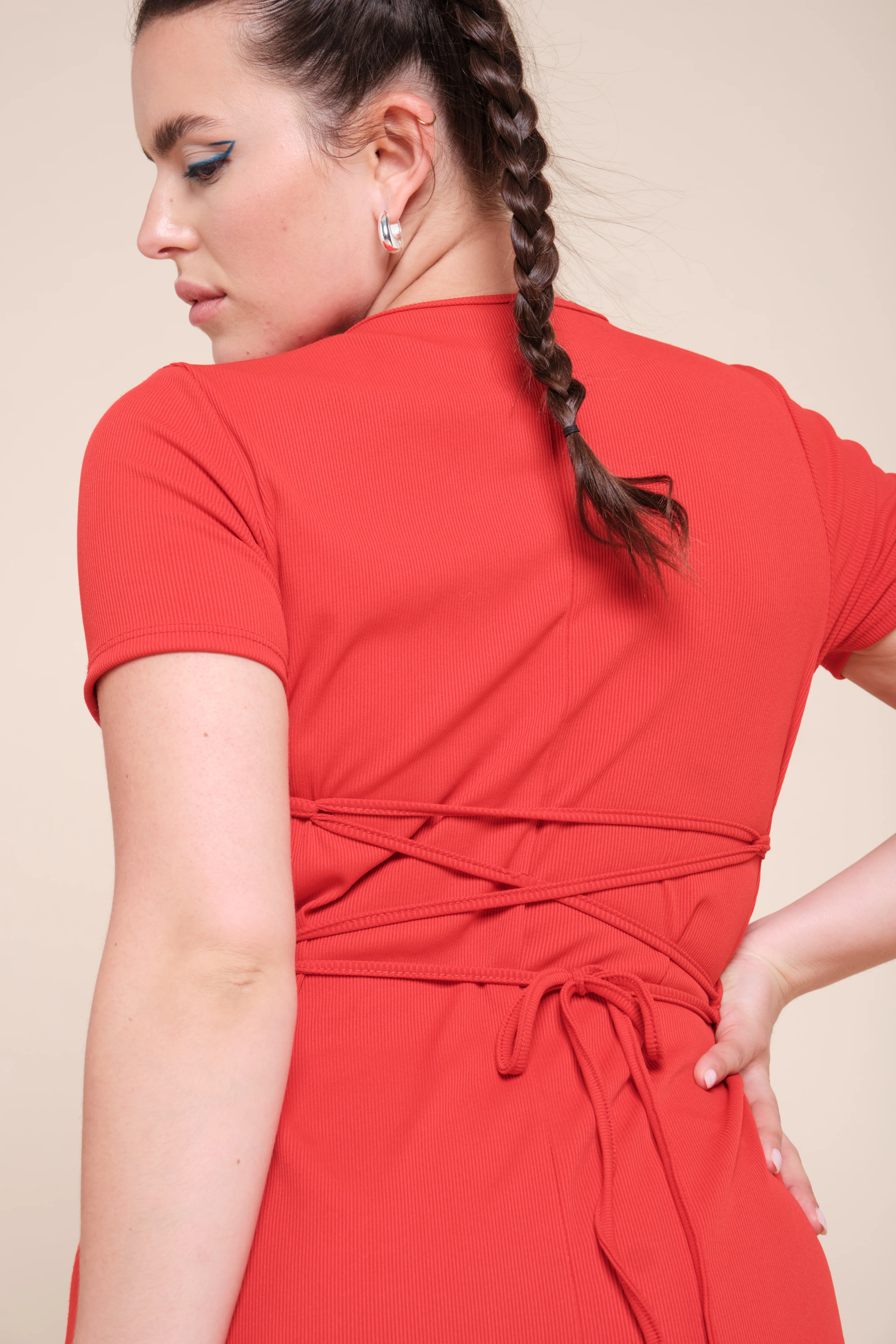 Robe longue rouge vif - Image 2