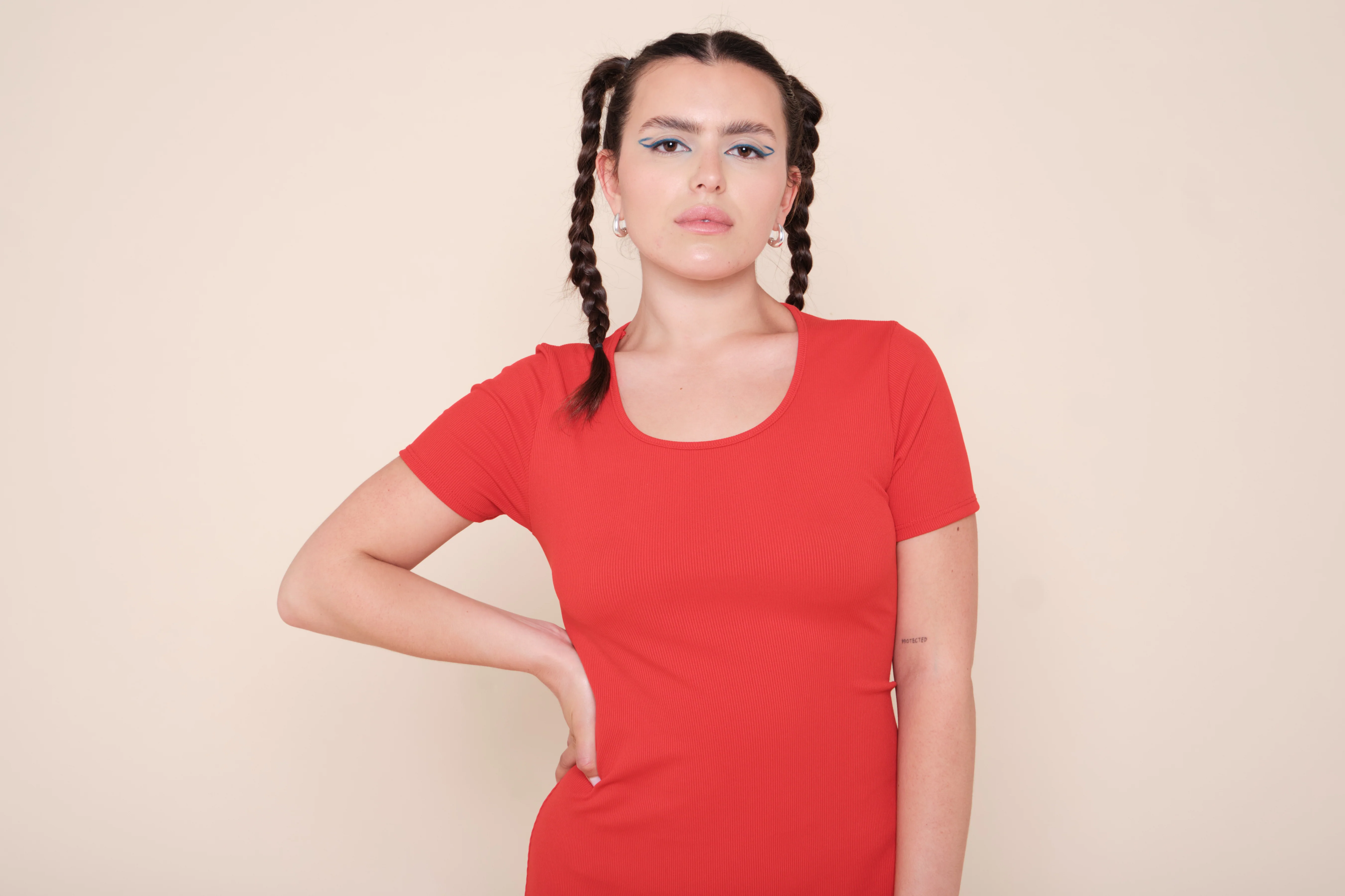 Robe longue rouge vif - Image 3