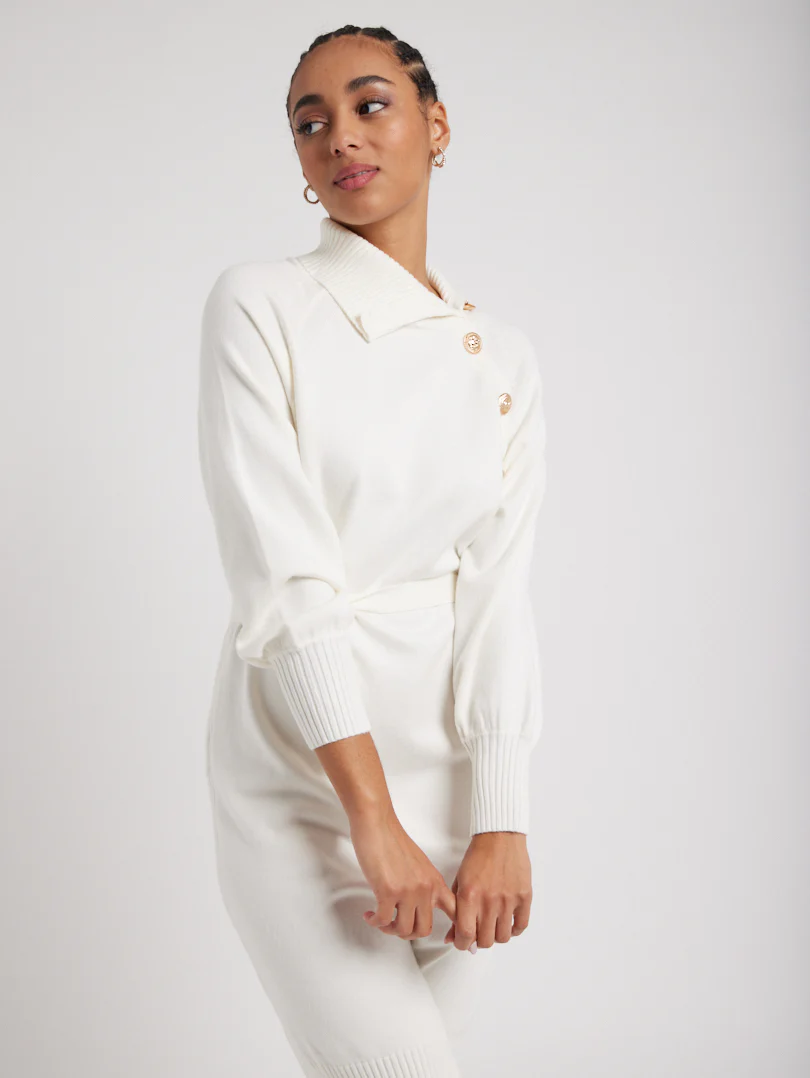 Robe maille col asymétrique - Image 11