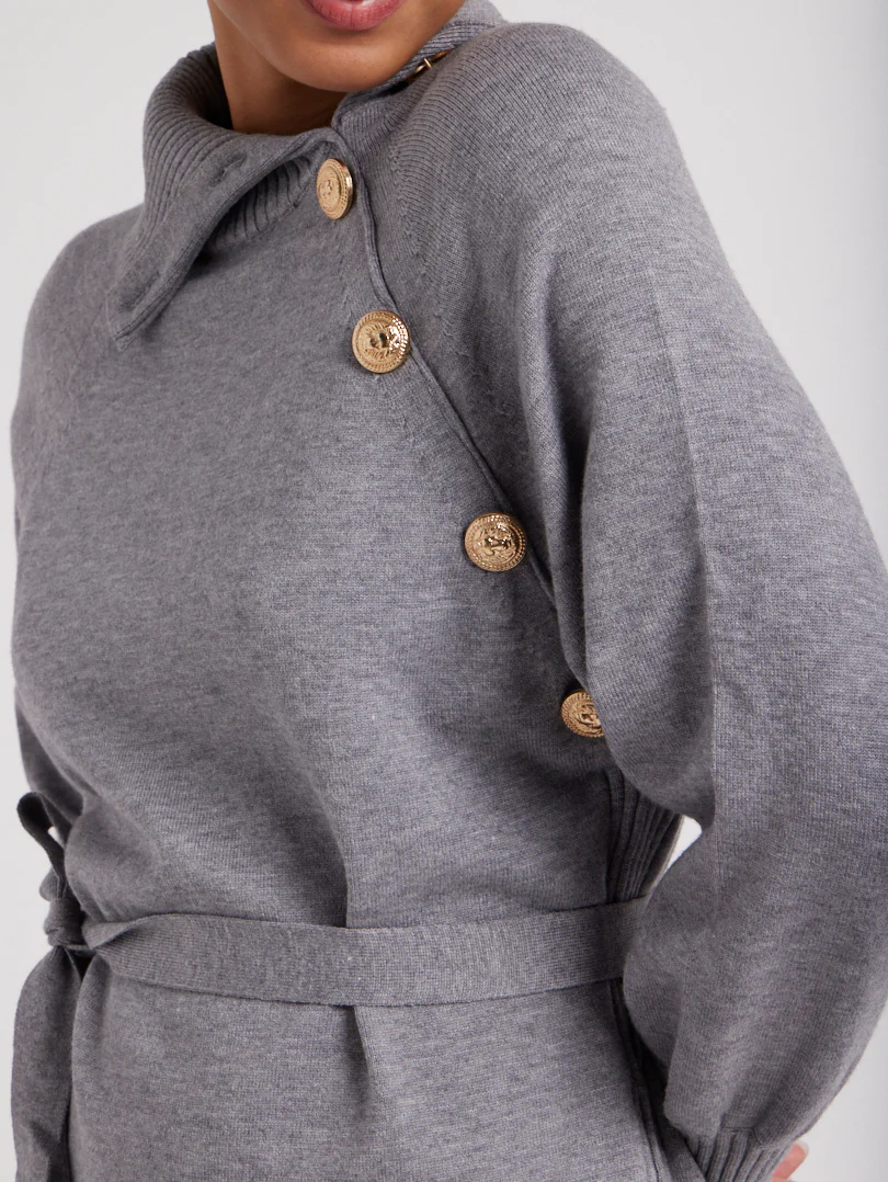 Robe maille col asymétrique - Image 16