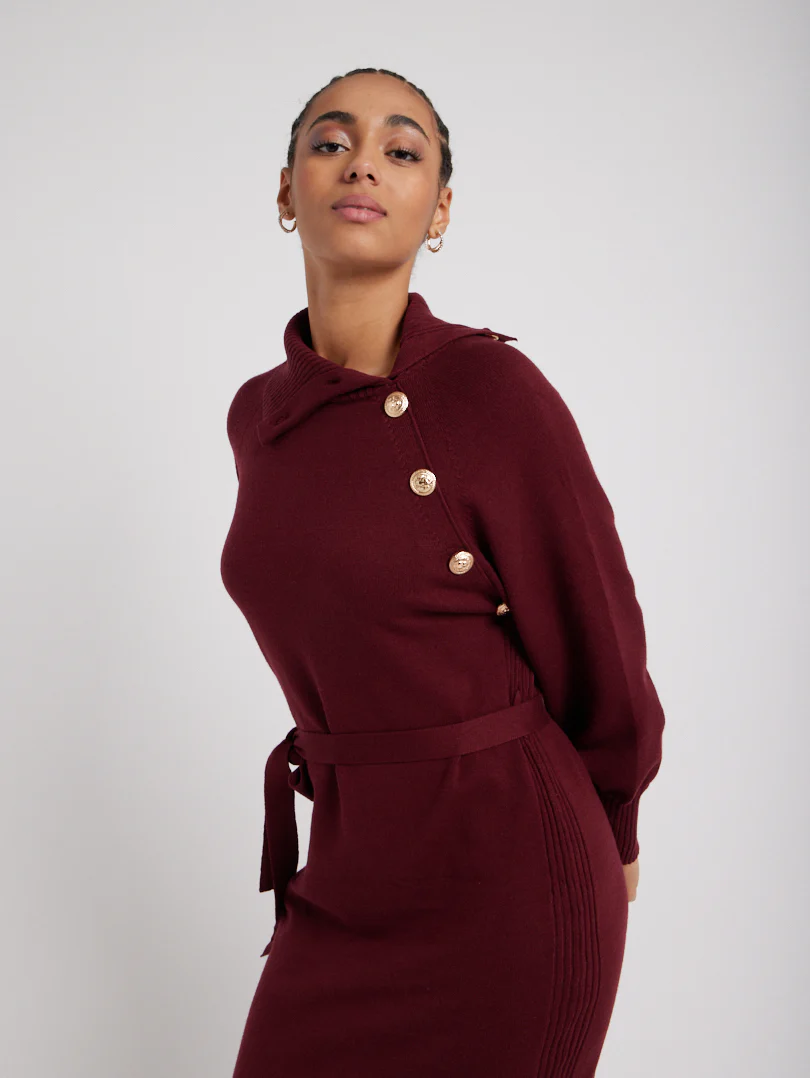 Robe maille col asymétrique - Image 23