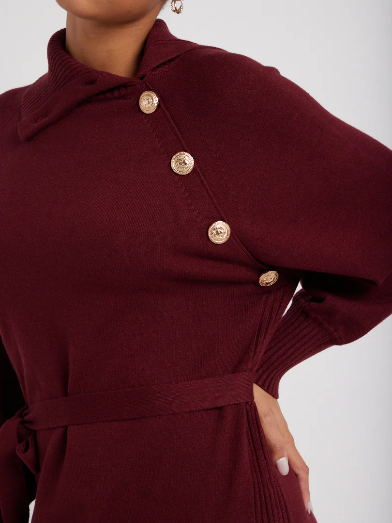 Robe maille col asymétrique - Image 24
