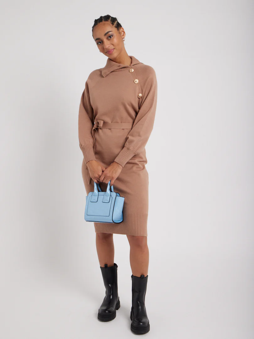 Robe maille col asymétrique - Image 25