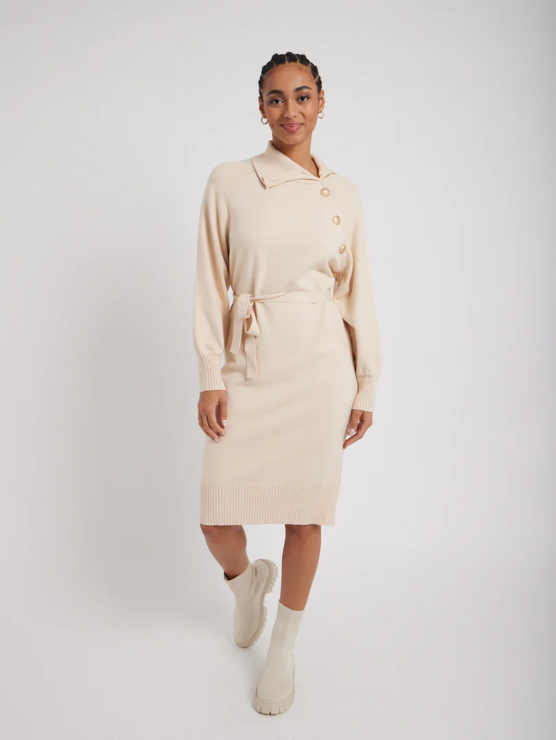 Robe maille col asymétrique - Image 5