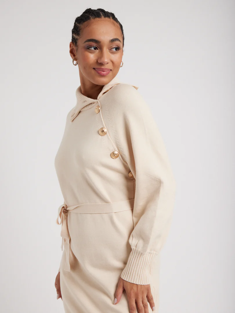 Robe maille col asymétrique - Image 7