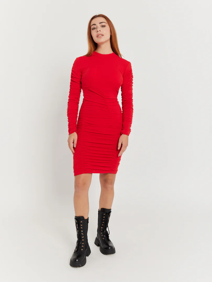Robe manches longues rouge - Image 17