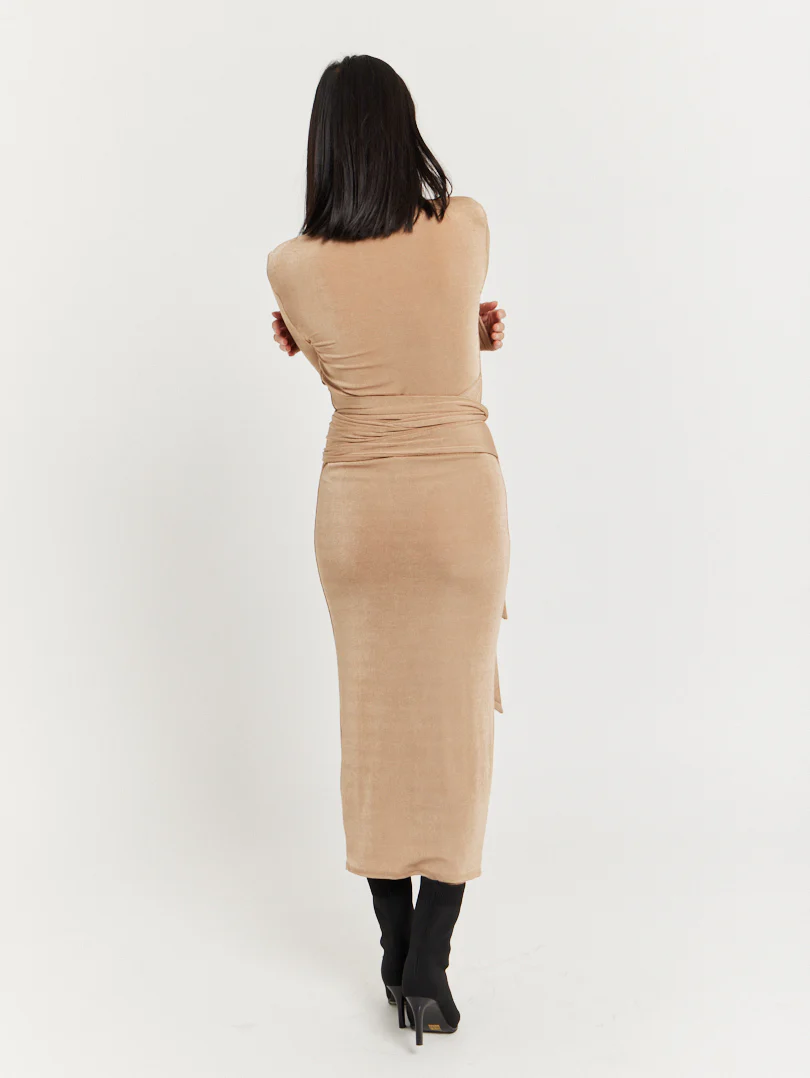 Robe midi avec ceinture châle - Image 11