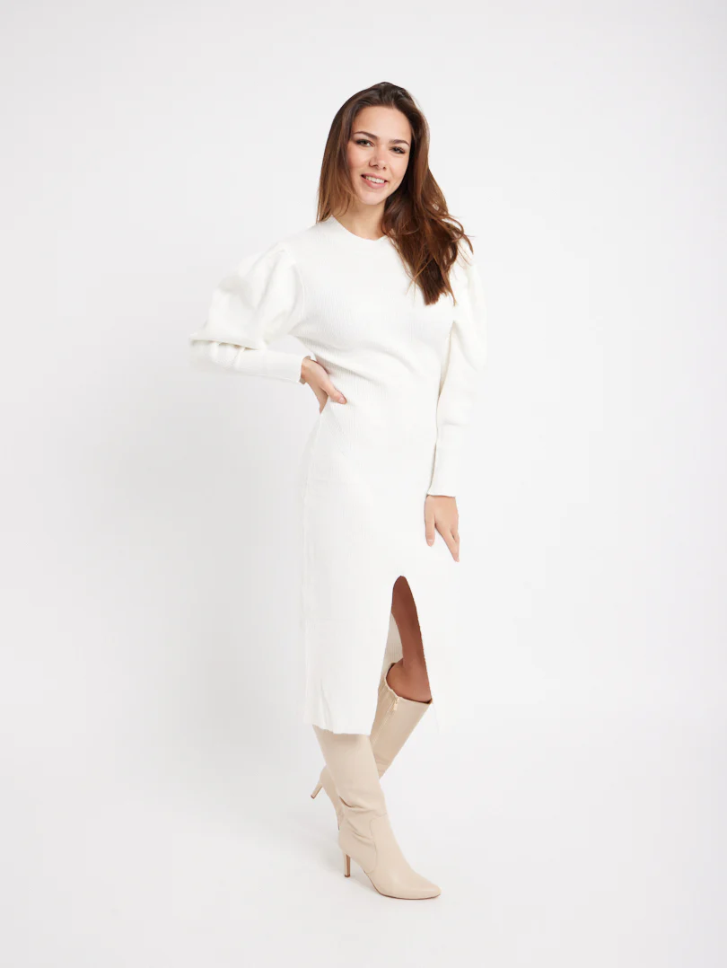 Robe midi manches ballon - Image 5