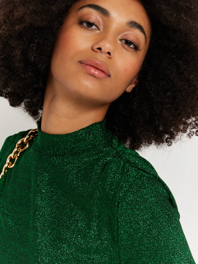 Robe noire pailletée manches longues - Image 16