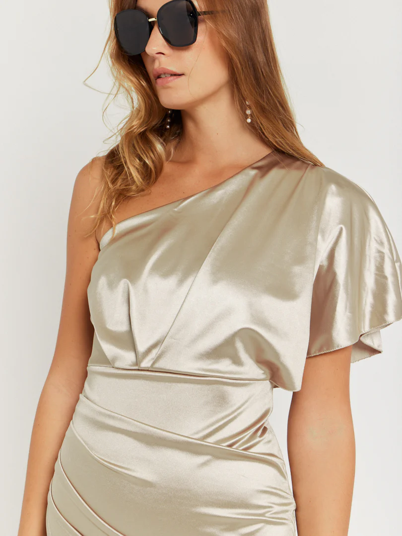 Robe satinée assymétrique - Image 4