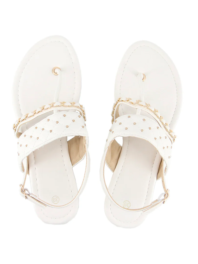 Sandale en simili cuir chaine strass - Image 6
