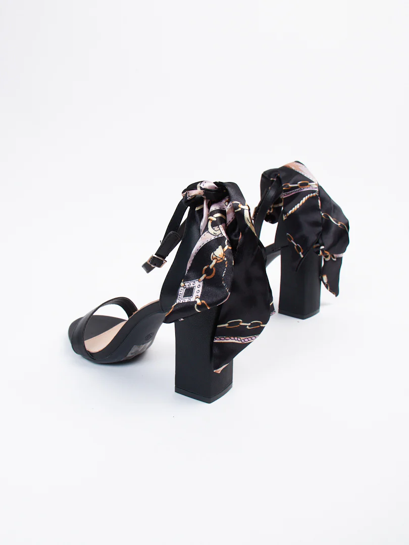 Sandales à talons détail foulard - Image 5
