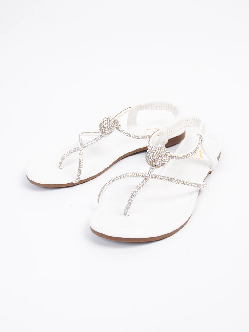 Sandales plates à brides strass - Image 4