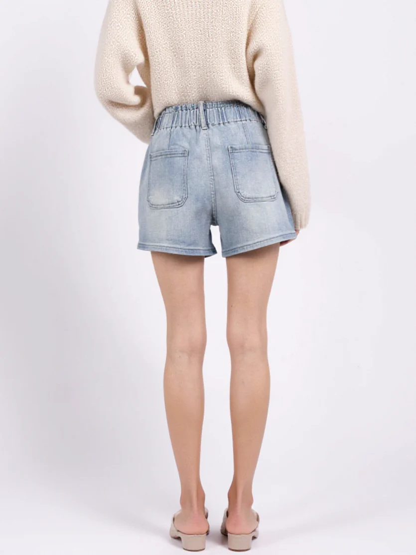 Short en Jean Bleu Délavé - Image 6