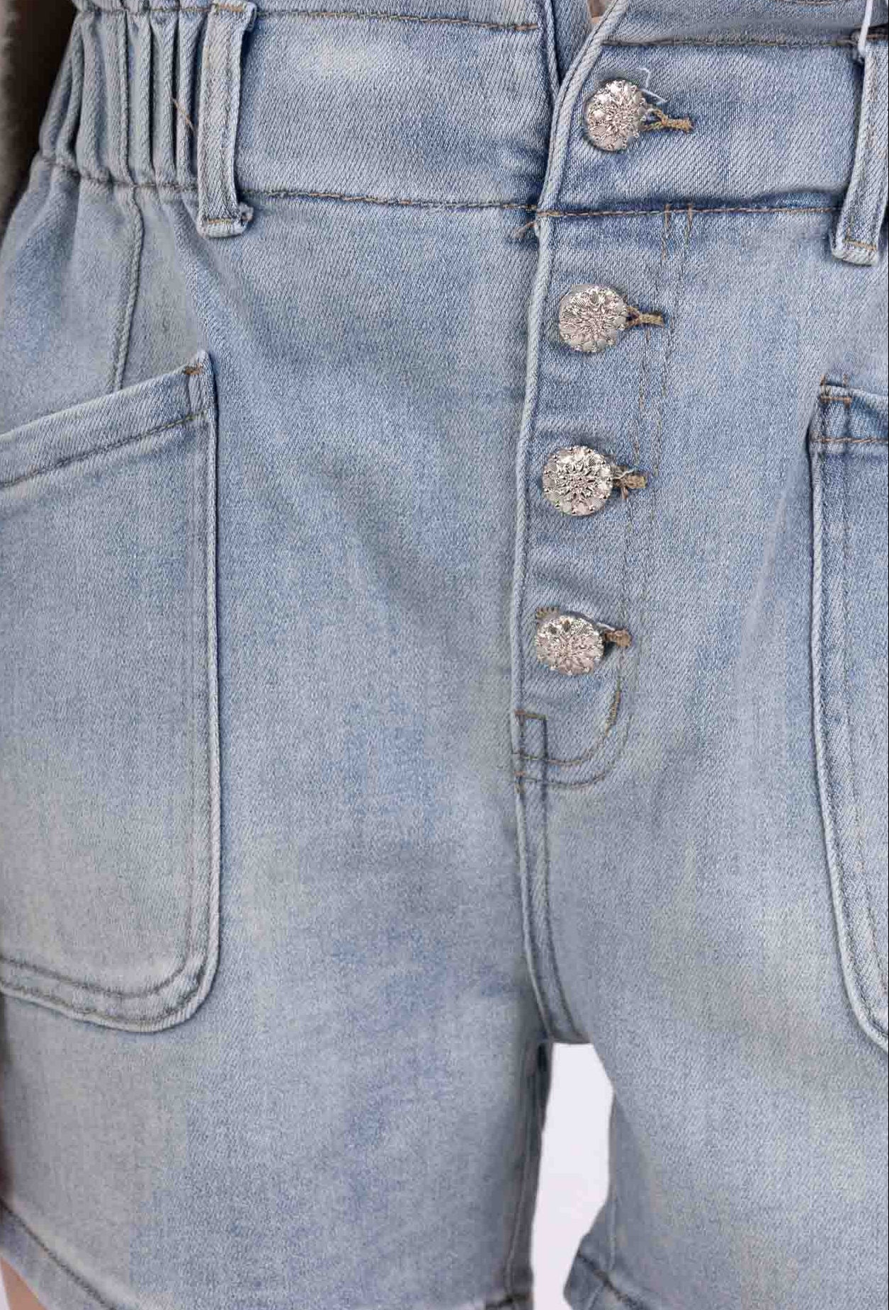 Short en Jean Bleu Délavé - Image 7
