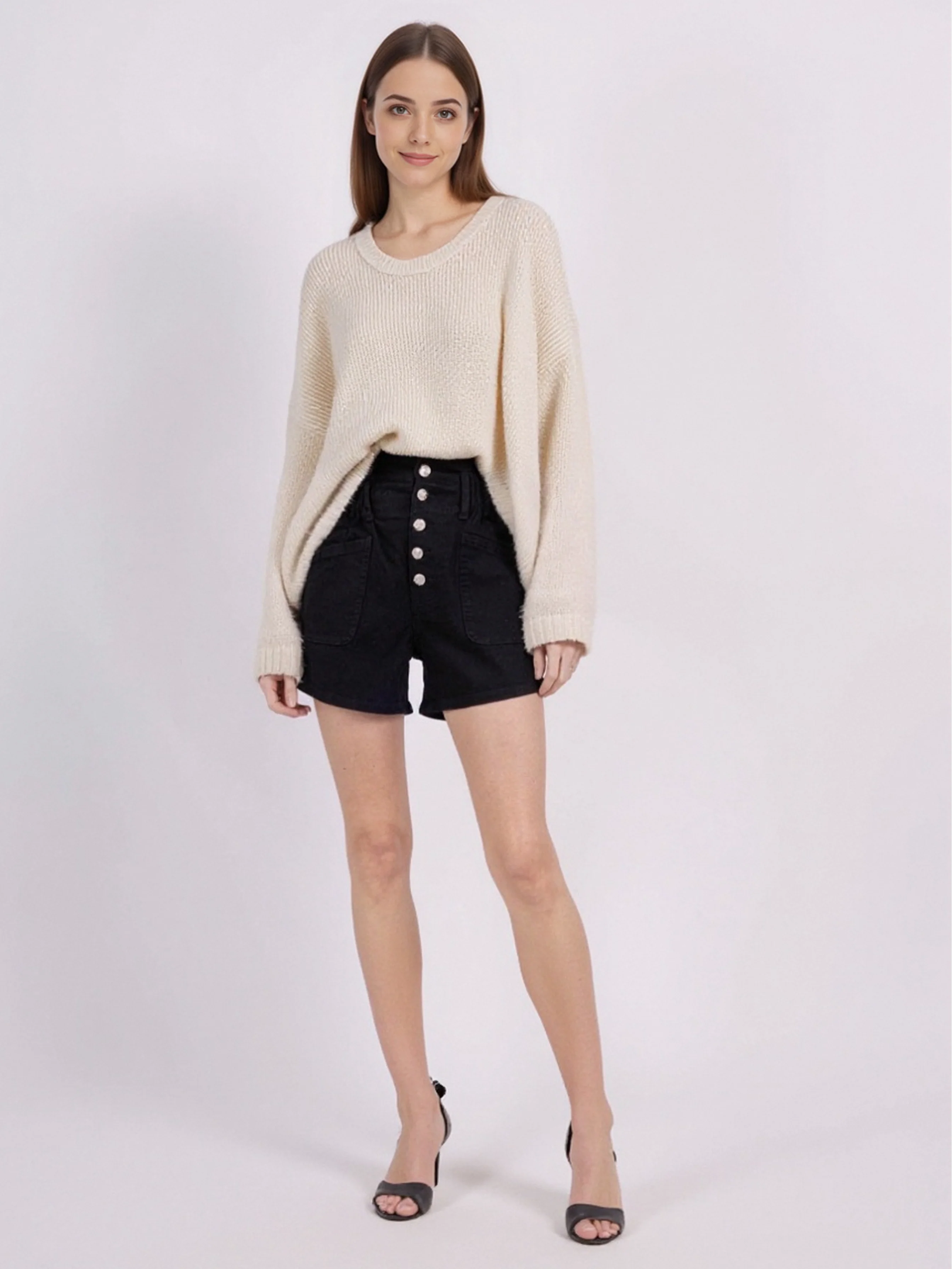 Short en Jean taille élastiquée