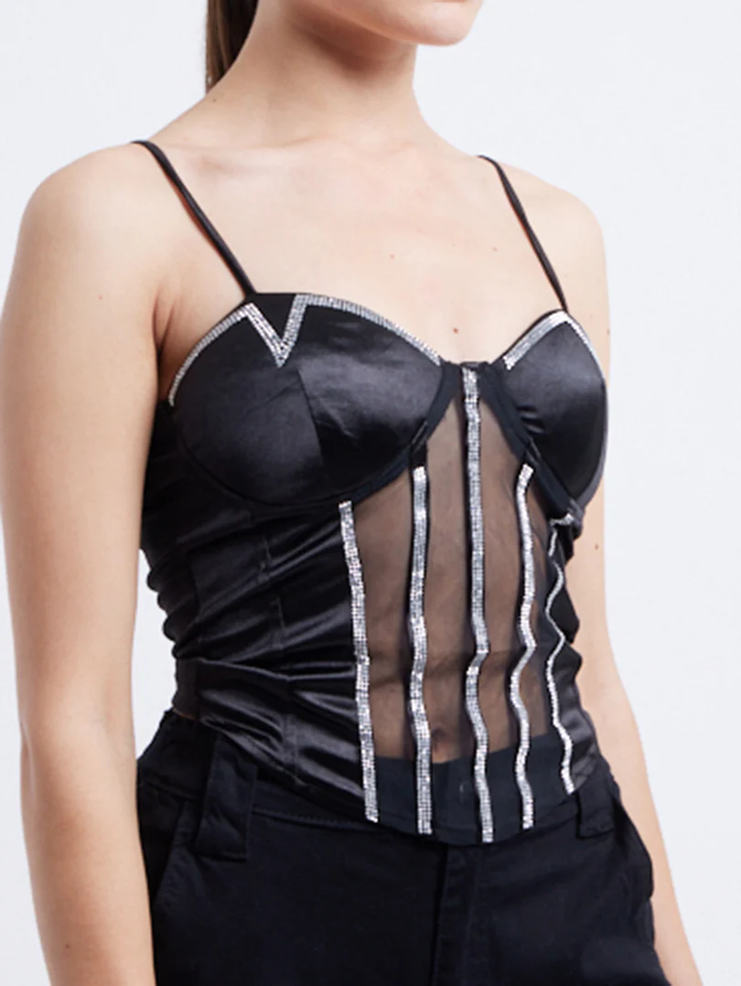 Top corset finition strass brettelles fines - Image 6