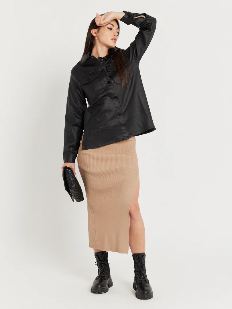 Veste chemise en toile enduite - Image 5