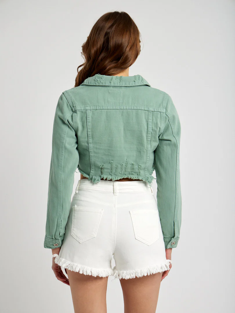 Veste en jean effet destroy - Image 11