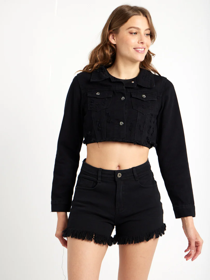 Veste en jean effet destroy - Image 5