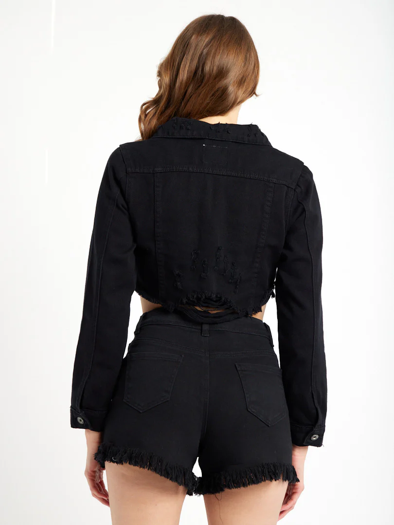 Veste en jean effet destroy - Image 8