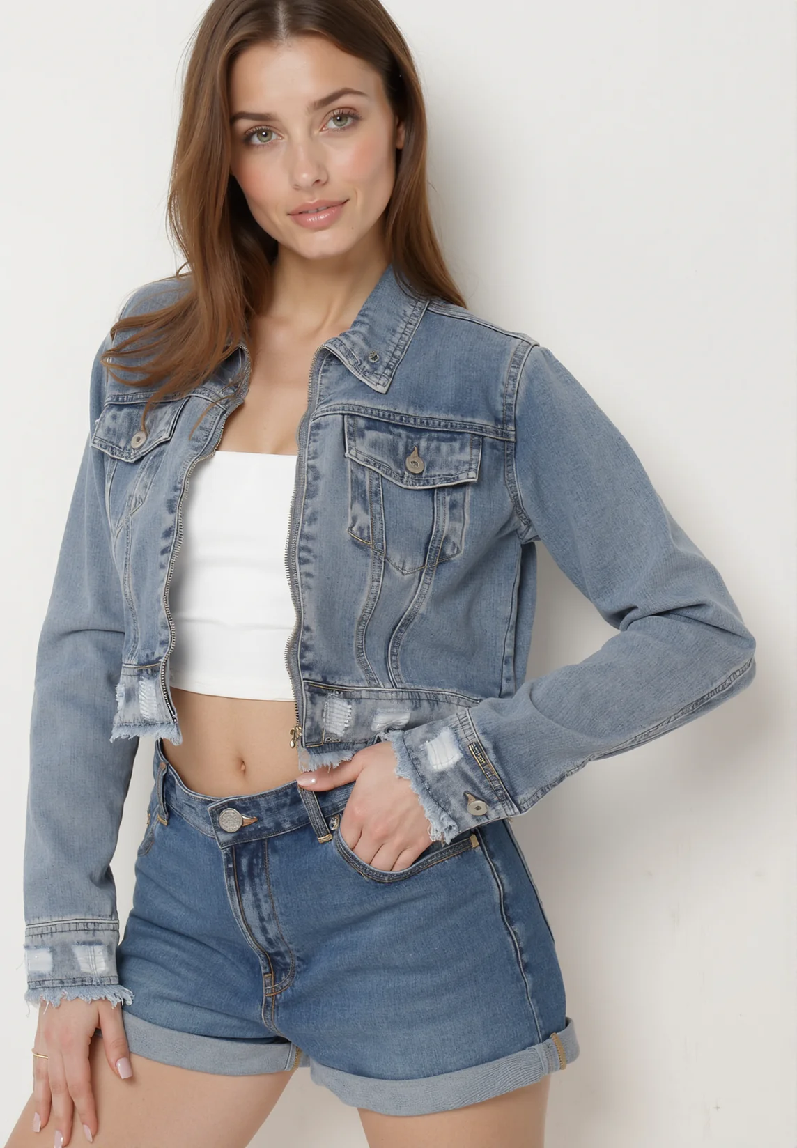 Veste en jean zippée - Image 2