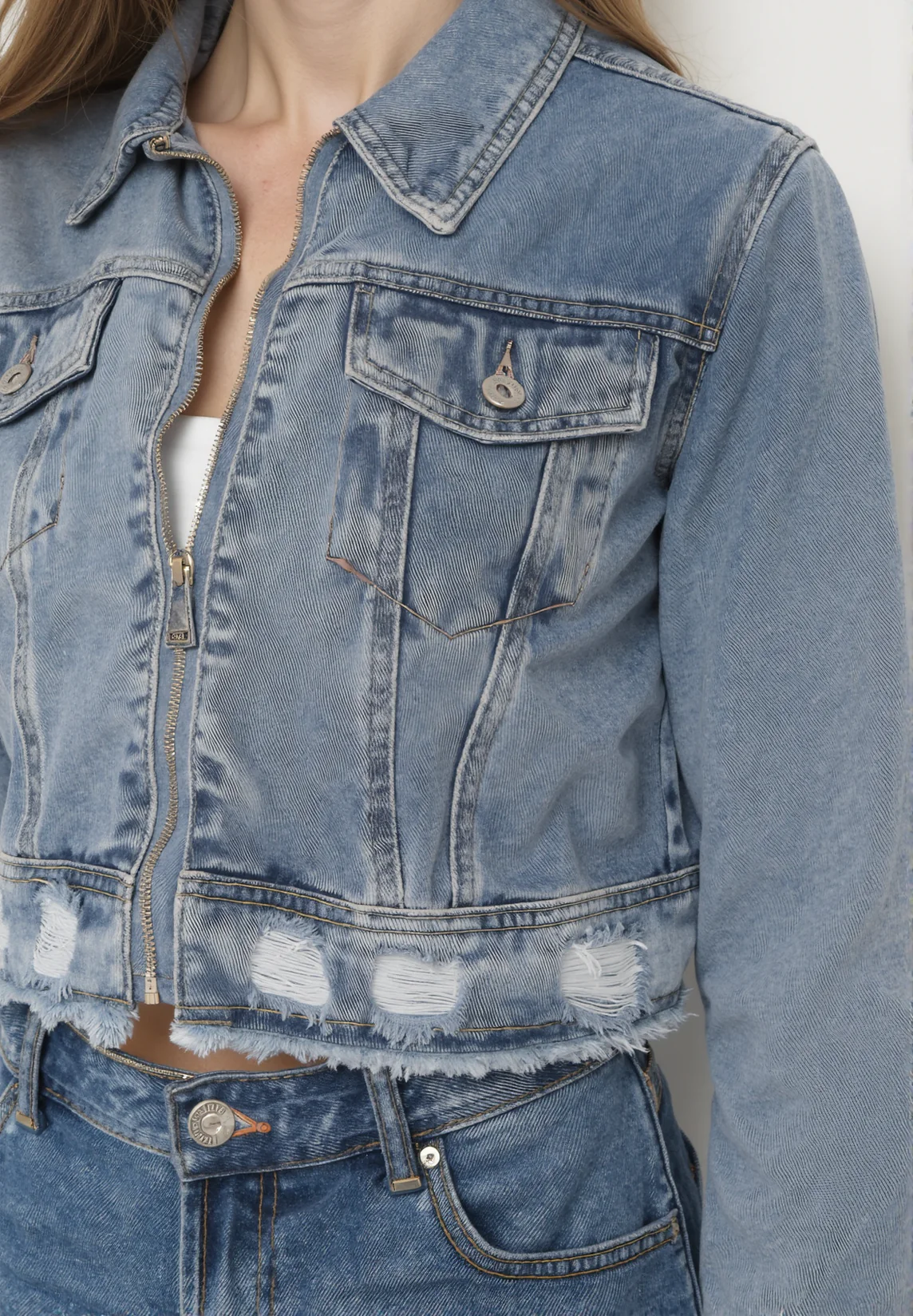 Veste en jean zippée - Image 3
